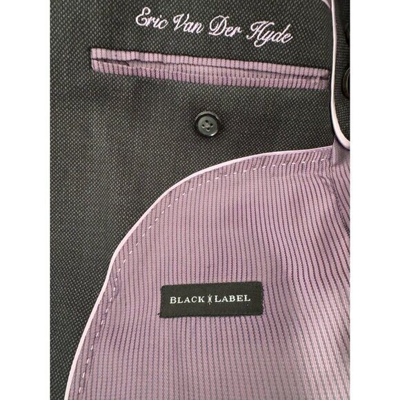 Alton Lane Virgin Wool Grey w purple lining Mens Two Button Blazer Jacket - Picture 6 of 6